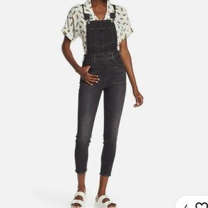 Women's Black Denim Overalls